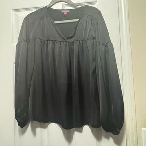 Vince Camuto Black Satin Blouse